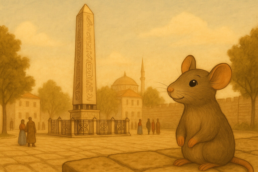 Fare Rubi, Osmanlı dönemindeki Sultanahmet At Meydanı manzarasını izliyor.